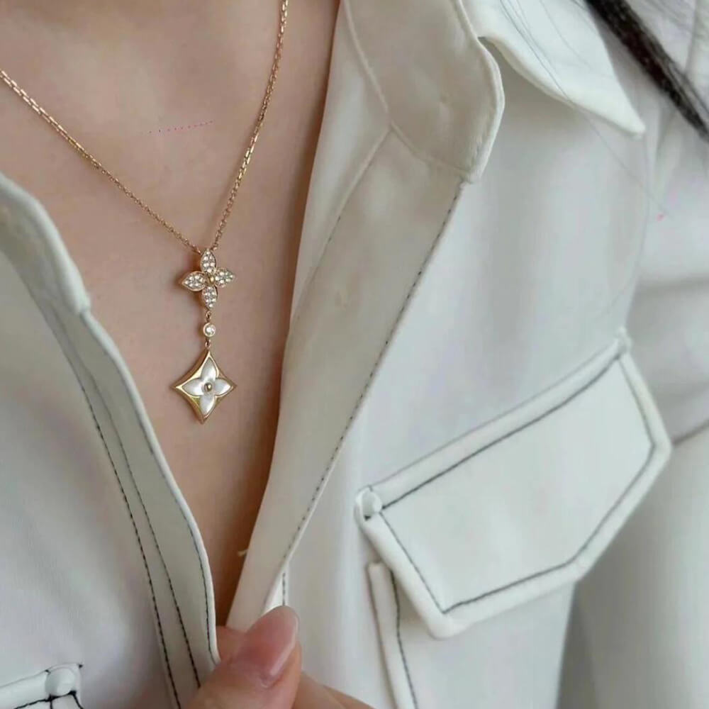 LV Color Blossom Double Star Pendant Necklace