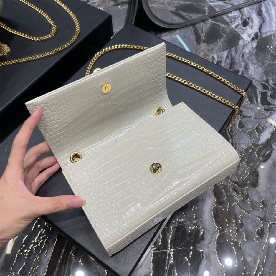 Y51 KATE EMBOSSED SHOULDER BAG
