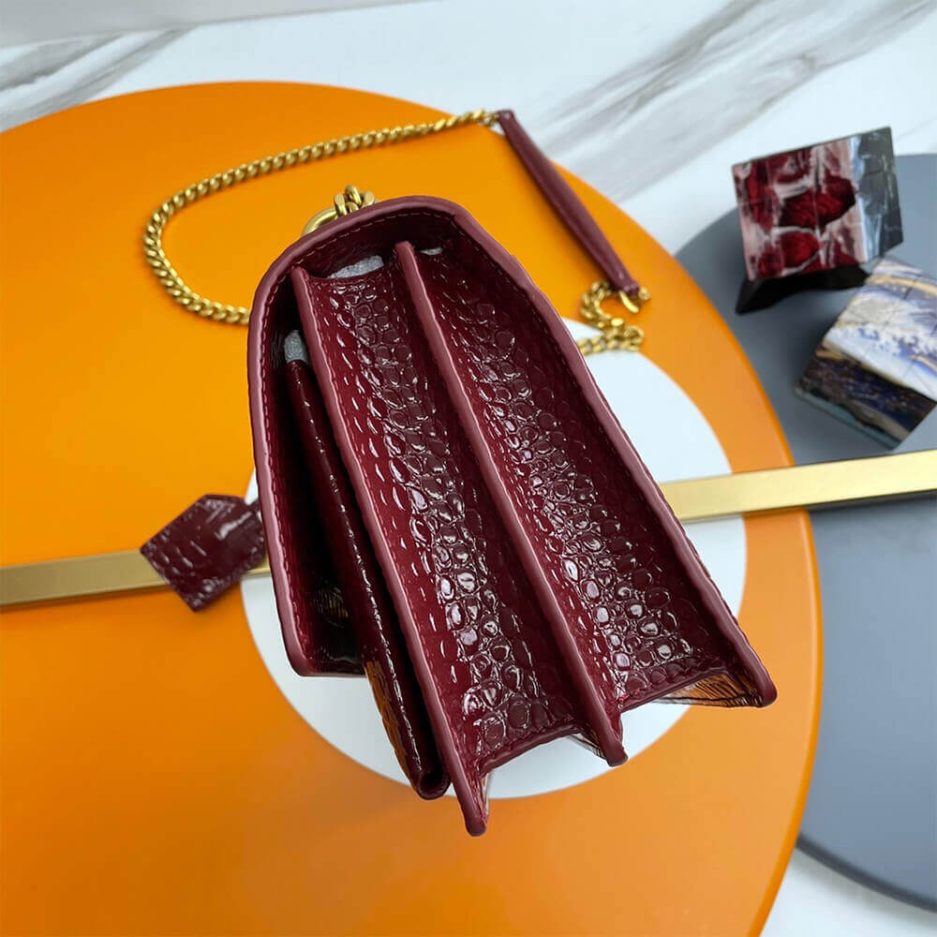 Y51 Crocodile-embossed leather SUNSET Medium