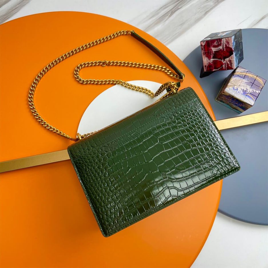 Y51 Crocodile-embossed leather SUNSET Medium