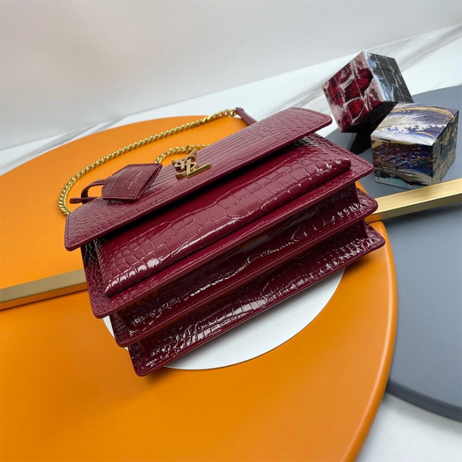 Y51 Crocodile-embossed leather SUNSET Medium