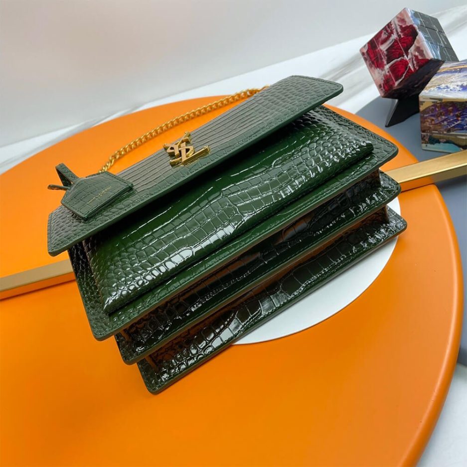 Y51 Crocodile-embossed leather SUNSET Medium