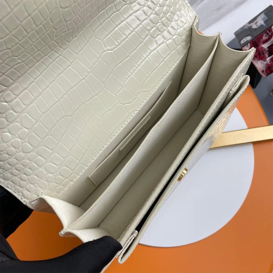 Y51 Crocodile-embossed leather SUNSET Medium